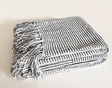 Load image into Gallery viewer, Chenille Woven Striped Tassel Throw Blanket 50" W x 60" L [Online Only]
