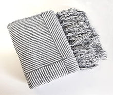 Load image into Gallery viewer, Chenille Woven Striped Tassel Throw Blanket 50" W x 60" L [Online Only]
