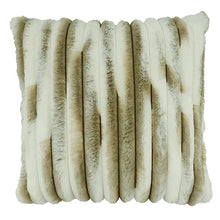 Load image into Gallery viewer, Striped Faux Fur Decorative Filled Throw Pillow 18" W x 18" L [Online Only]
