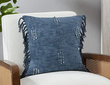 Load image into Gallery viewer, Stitched Line Tassel Cotton Decorative Throw Pillow 20" W x 20" L [Online Only]
