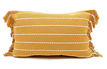 Load image into Gallery viewer, Stitch Line Woven Fringe Cotton Decorative Throw Pillow 20" W x 20" L [Online Only]
