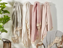 Load image into Gallery viewer, Sevan Collection Soft 100% Cotton Diamond Weave Throw Blanket, 50" W x 60" L [Online Only]
