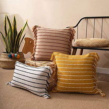 Load image into Gallery viewer, Stitch Line Woven Fringe Cotton Decorative Throw Pillow 20" W x 20" L [Online Only]
