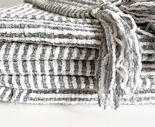 Load image into Gallery viewer, Chenille Woven Striped Tassel Throw Blanket 50" W x 60" L [Online Only]
