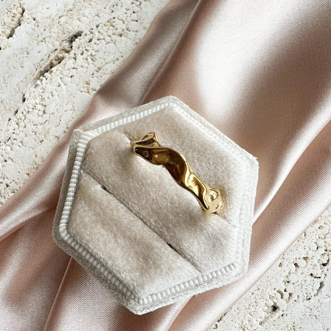 Irregular Ruffled Gold Ring