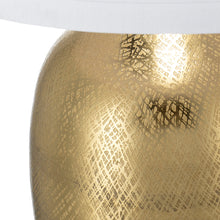 Load image into Gallery viewer, Round Aluminum Sheet Gold Table Lamp with White Fabric Shade [Online Only]
