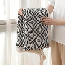 Load image into Gallery viewer, Modern Diamond Knitted Throw Blanket with Tassel 50" W x 60" L [Online Only]
