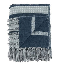 Load image into Gallery viewer, Reversible Waffle Weave Striped Fringe Throw Blanket 50" W x 60" L [Online Only]

