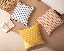 Load image into Gallery viewer, Stitch Line Woven Fringe Cotton Decorative Throw Pillow 20" W x 20" L [Online Only]
