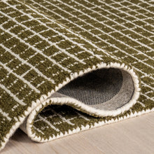 Load image into Gallery viewer, Melrose Checked Wool Area Rug (Moss)
