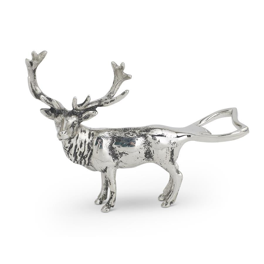 Polished Silver Deer Standing Bottle Opener