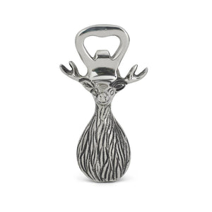 Polished Silver Deer Bust Bottle Opener