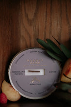 Load image into Gallery viewer, Woodland Plum &amp; Amber Solid Brass 14oz Soy Candle
