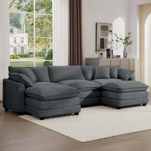 Load image into Gallery viewer, Modern Oversized Modular Cushion Sofa With Ottoman [Online Only]
