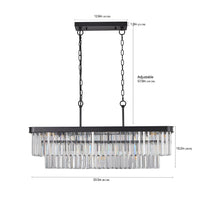 Load image into Gallery viewer, Rectangular Crystal Chandelier Adjustable [Online Only]
