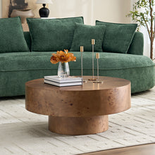 Load image into Gallery viewer, 31.49" Burl Wood Veneer Round Coffee Table [Online Only]
