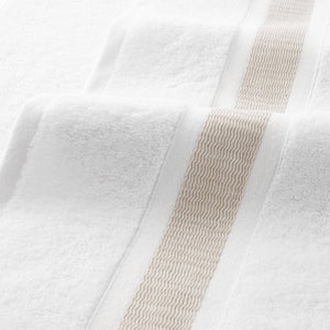 Recycled Turkish Cotton Washcloth - Beige Stripe