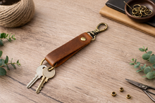 Load image into Gallery viewer, Genuine Leather Keychain with Ring

