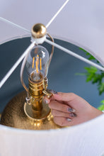 Load image into Gallery viewer, Round Aluminum Sheet Gold Table Lamp with White Fabric Shade [Online Only]
