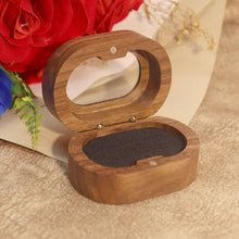 Load image into Gallery viewer, Oval Walnut Wooden Ring Box
