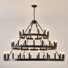 Load image into Gallery viewer, 39.37 Inch 3-Tiers Wagon Wheel Chandelier [Online Only]
