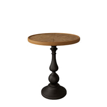 Load image into Gallery viewer, Round End Table With Pedestal Base &amp; Natural Wood Top [Online Only]
