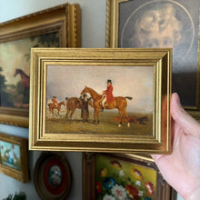 Load image into Gallery viewer, Vintage Style Man &amp; Horse Fox Hunting Scene Framed Art Print 4x6
