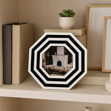 Load image into Gallery viewer, Black &amp; White Resin Lines Octagon 4x4 Photo Frame
