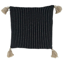 Load image into Gallery viewer, Line-Stitch Tassel Cotton Decorative Throw Pillow 18" W x 18" L [Online Only]
