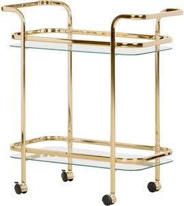 Gold Two-Tier Bar Cart