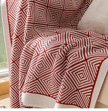 Load image into Gallery viewer, Modern Diamond Knitted Throw Blanket with Tassel 50" W x 60" L [Online Only]
