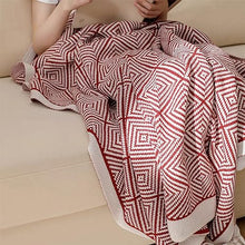 Load image into Gallery viewer, Modern Diamond Knitted Throw Blanket with Tassel 50" W x 60" L [Online Only]
