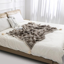 Load image into Gallery viewer, Checkered Knit Throw Blanket with Tassel 50" W x 60" L [Online Only]
