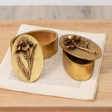 Load image into Gallery viewer, Brass Tone Floral Trinket Boxes (2 Styles)
