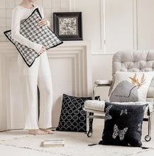 Load image into Gallery viewer, Art Style Stone Leaf Design Jacquard Throw Pillow Cover 18" W X 18" L [Online Only]
