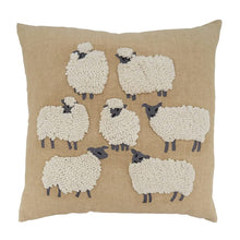 Load image into Gallery viewer, Embroidered Sheep Cotton Decorative Throw Pillow 18" W x 18" L (2 Colors) [Online Only]
