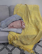 Load image into Gallery viewer, Chenille Woven Striped Tassel Throw Blanket 50" W x 60" L [Online Only]
