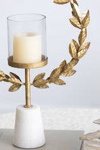 Load image into Gallery viewer, Iron Floral Hurricane With Marble Base [Online Only]
