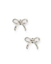 Load image into Gallery viewer, Screwback Stud Earrings - Sadie Bow Silver
