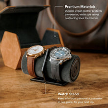 Load image into Gallery viewer, 2-Slot Travel Watch Roll (Brown)
