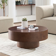 Load image into Gallery viewer, 31.49'' Faux Burl Wood Pattern Round Coffee Table with Sturdy Pedestal [Online Only]
