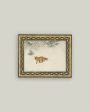Load image into Gallery viewer, Fox In Winter Framed Antique Art 7x5
