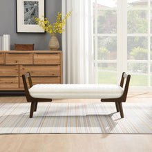 Load image into Gallery viewer, Mid-Century Bench With Wood Legs [Online Only]
