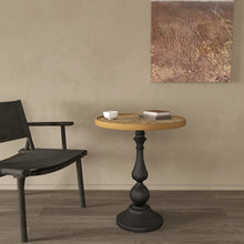 Load image into Gallery viewer, Round End Table With Pedestal Base &amp; Natural Wood Top [Online Only]
