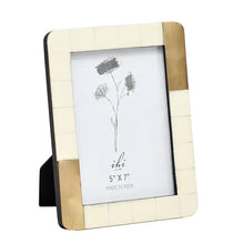 Load image into Gallery viewer, White Photo Frame with Brass 5x7
