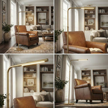 Load image into Gallery viewer, Verve Gold Floor Lamp With On / Off Switch Adjustable LED Round Base [Online Only]
