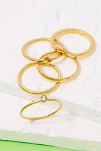 Load image into Gallery viewer, Assorted 5Pc Stainless Steel Band Rings Set
