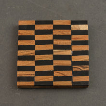 Load image into Gallery viewer, Black &amp; Wood Coaster Set of 4
