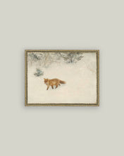 Load image into Gallery viewer, Fox In Winter Framed Antique Art 7x5
