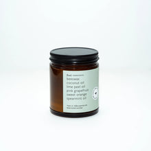 Load image into Gallery viewer, Fresh Mint &amp; Lime Essential Oil Beeswax Jar Candle
